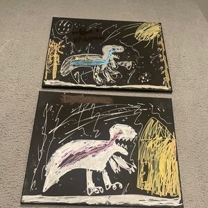 The wild dinosaurs canvas art wall